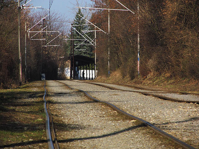 Tramvajová trať linky 10 patří k nejzajímavějším v Brně. Vede po trase bývalé soukromé trati Brno - Líšeň, jako jediná ve městě má „železniční“ řetězovkové nosné lano a samostatný napájecí drát. Konečná zastávka je vetknutá do zadního traktu továrny a sevřená mezi zeď a skálu. Odbočuje zde také zababovská kolej bývalé dráhy do Líšně, která je dnes už zčásti rozebána.