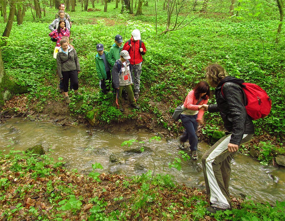 Přechod přes Bubovický potok jako na obálce Bobří stopy č. 4.