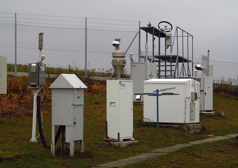 Plejáda aktivních a pasivních vzorkovačů ovzduší a srážek působí odměřeně.
