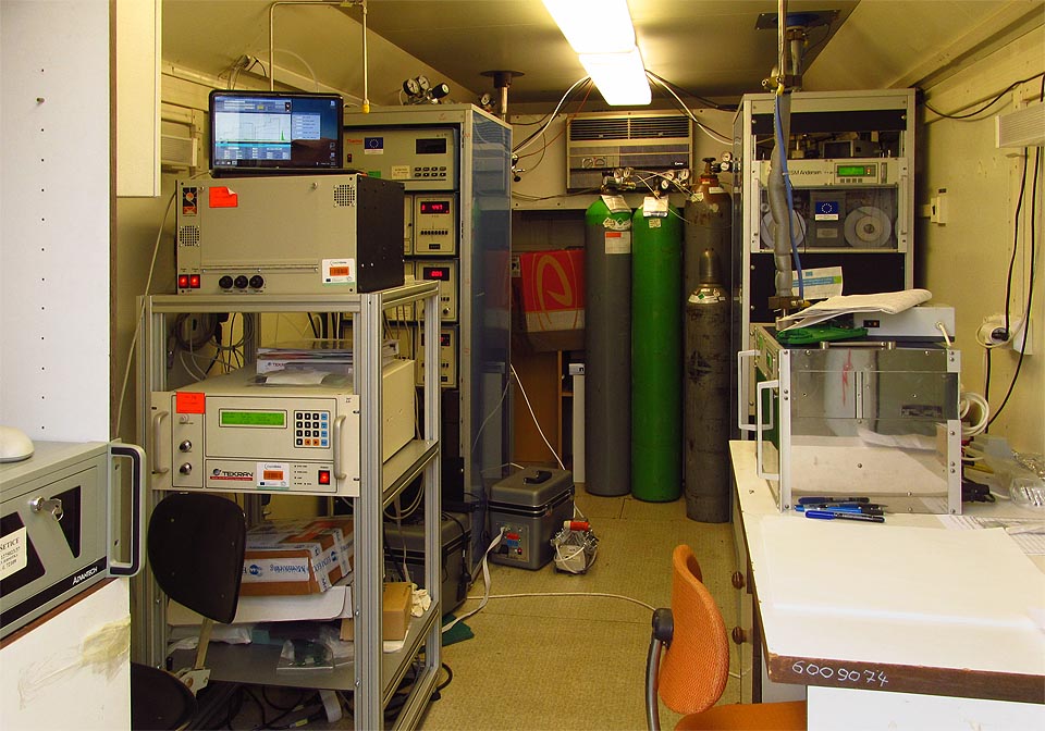 Také protější buňka ukrývá pohled na převážně automatizovaná měřící zařízení.