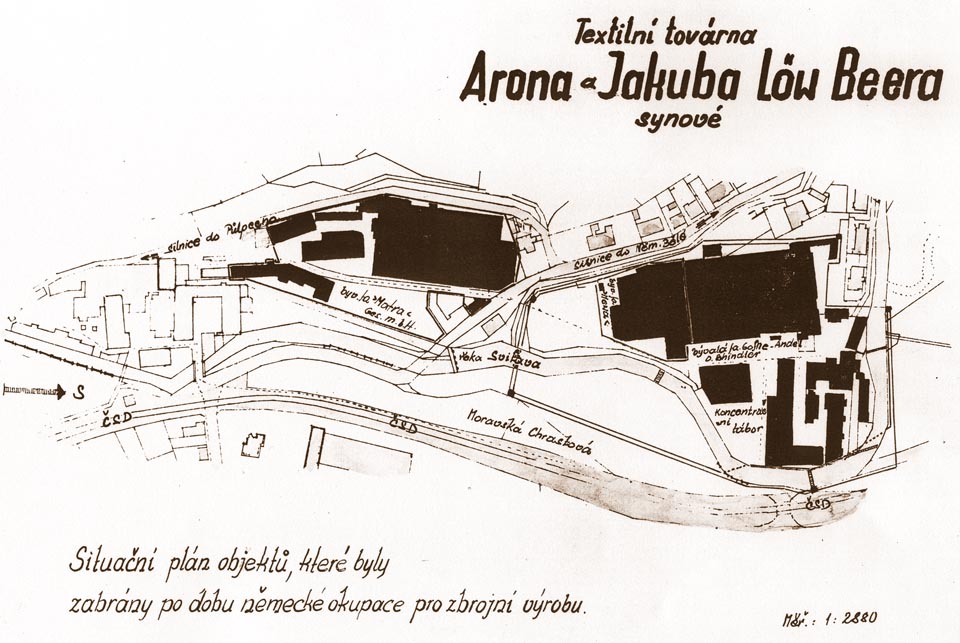 Na plánku jižní části areálu, převzatém ze sbírky PaedDr. Jitky Gruntové (zdroj <a href=http://www.gruntova.cz/druha-svetova-valka/kt--brnenec-_1_-cast_>zde</a>) je vidět oblast koncentračnho tábora i výrobních provozů. Všechny tyto objekty byly v lednu 2014 volně přístupné.