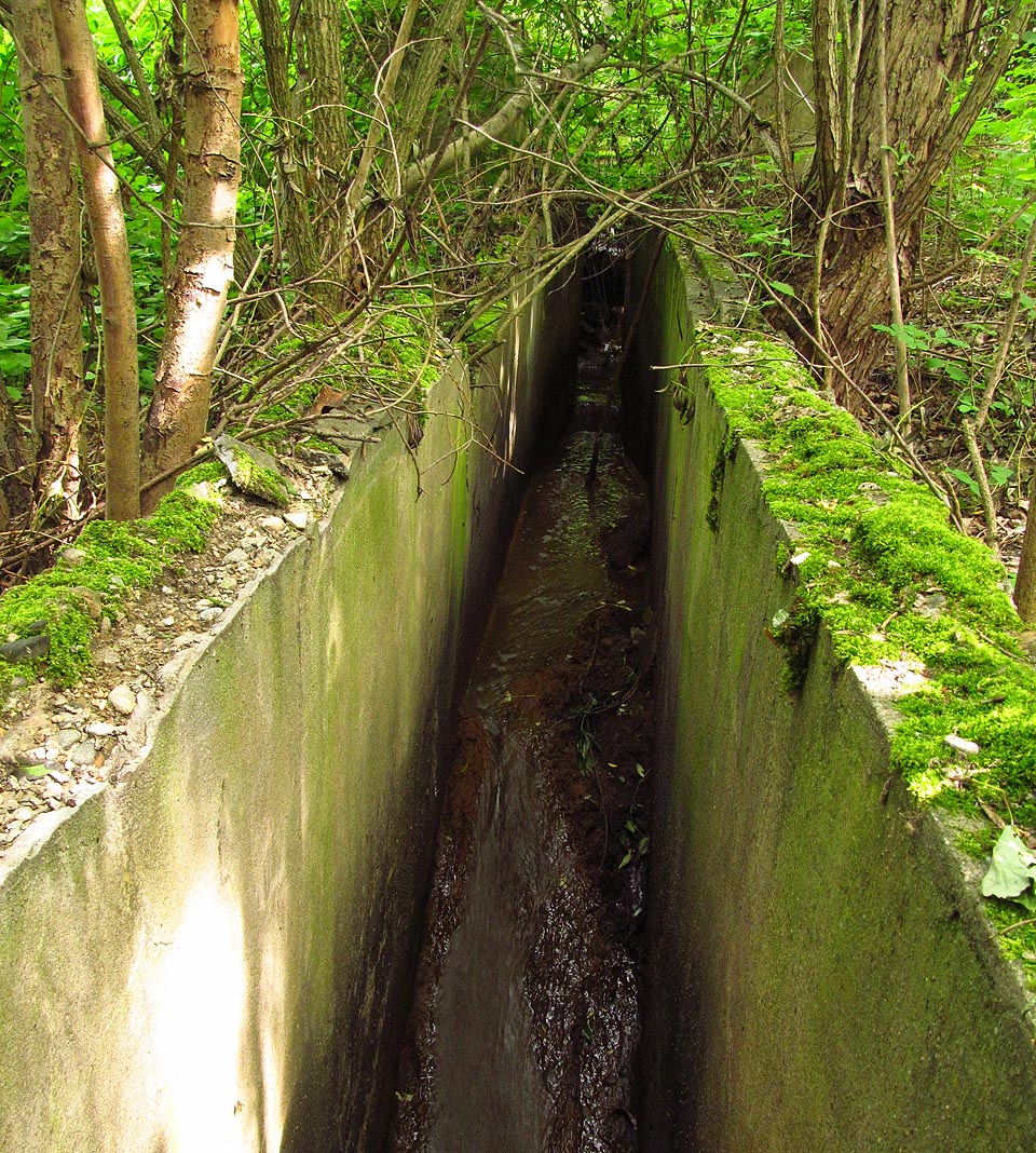 V Ostravě lze narazit na zajímavé technikálie. Takto vypadá lesní potok v Hulvákách (o teplotě 40 °C).