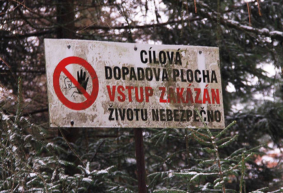 Dopadových ploch je ve vojenském újezdu celkem 5 a byli jsme si skoro jistí, že většina z nich už se nepouživá.