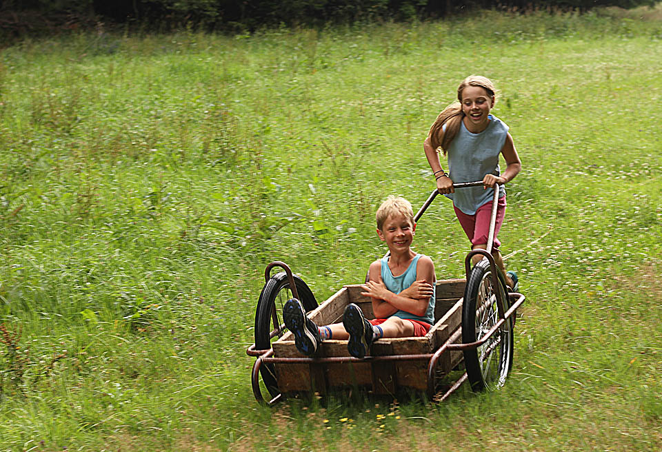 Liška uhání s Rysem pro vítězství v jedné z disciplín klasických olympijských her.