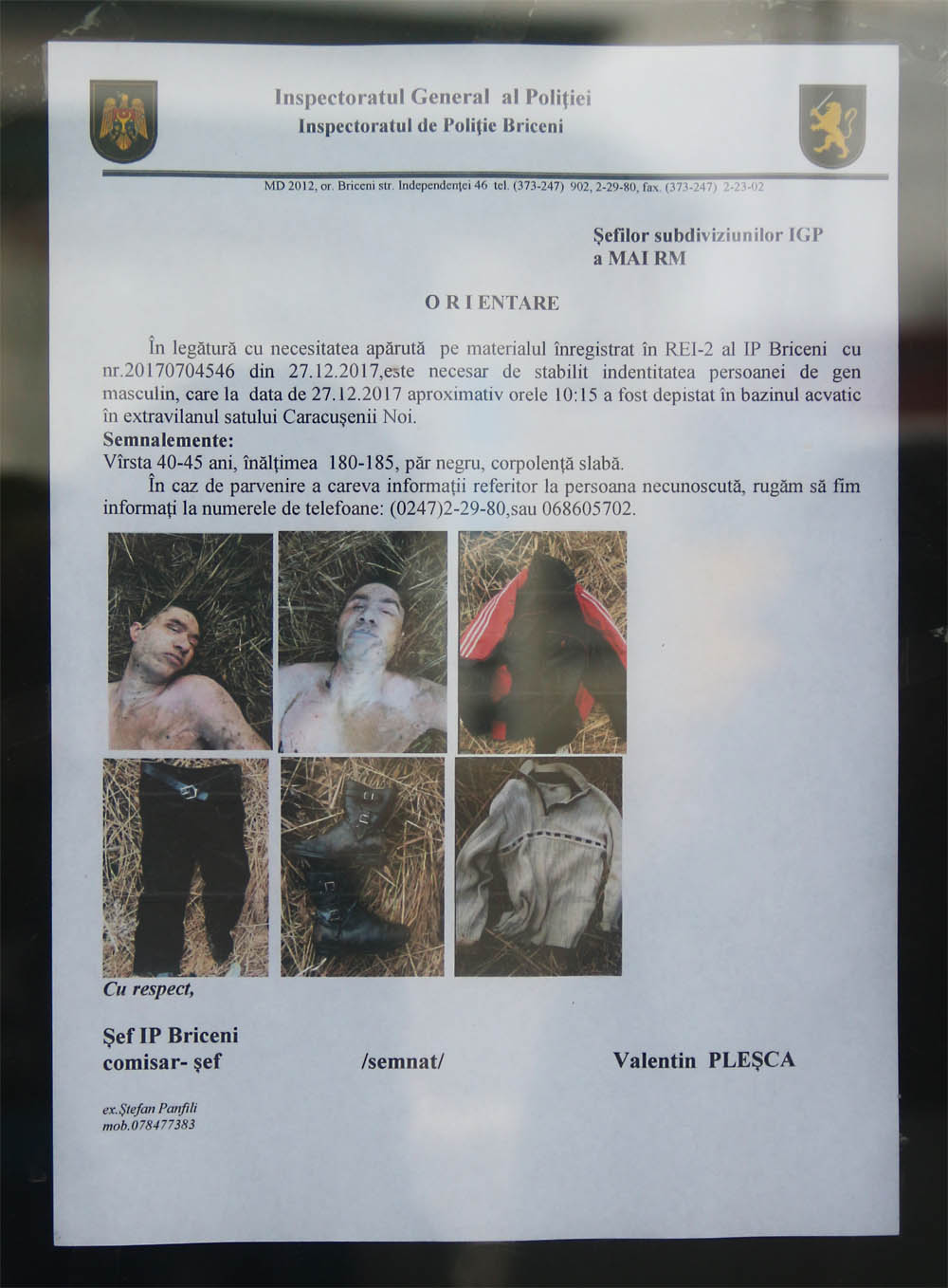 Že je Moldavsko drsná země, dokazuje i výzva k identifikaci neznámého mrtvého muže vyloveného z nedalekého rybníka, vyvěšená na autobusovém nádraží. Přejeme komisaři Pleškovi úspěch v rozkrytí příčiny jeho smrti.