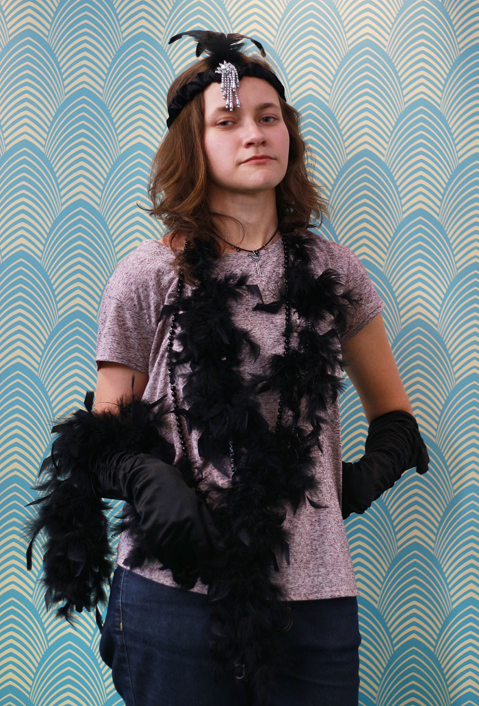 Drobek v prvorepublikovém hávu.