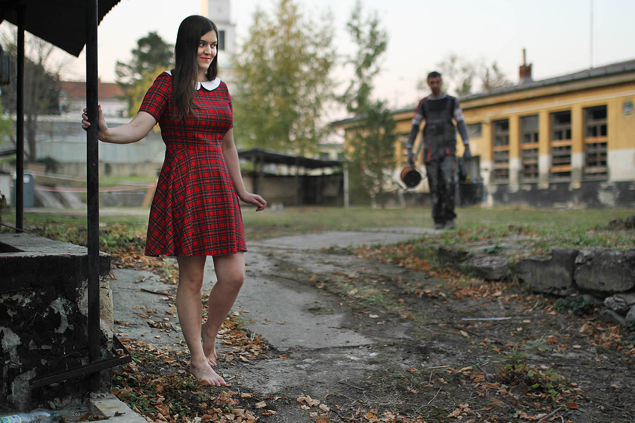 Když jsme byli v nejlepším, nečekaně nás překvapili ukrajinští dělníci, kteří na Lerchově rekonstruují plot.