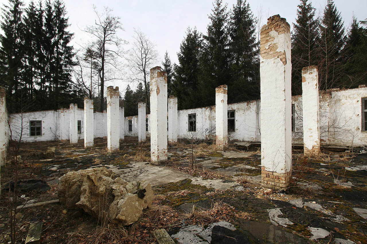 Cesta na Munu byla poslední akcí letošní zimy. Budova č. 67 nás uvítala svým typickým bílým sloupovím, sníh na Muně už ale roztál.
