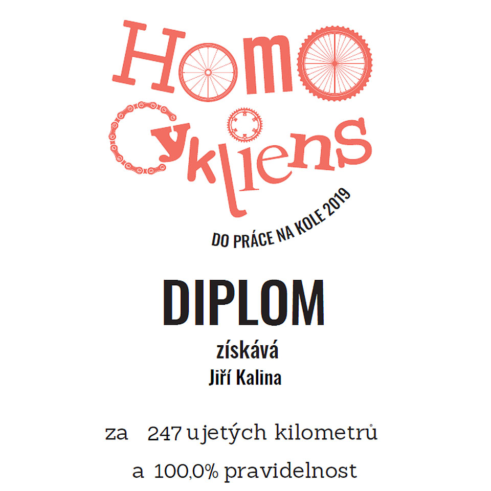 Letos jsem konečně dosáhl 100% pravidelnosti ježdění do práce na kole.