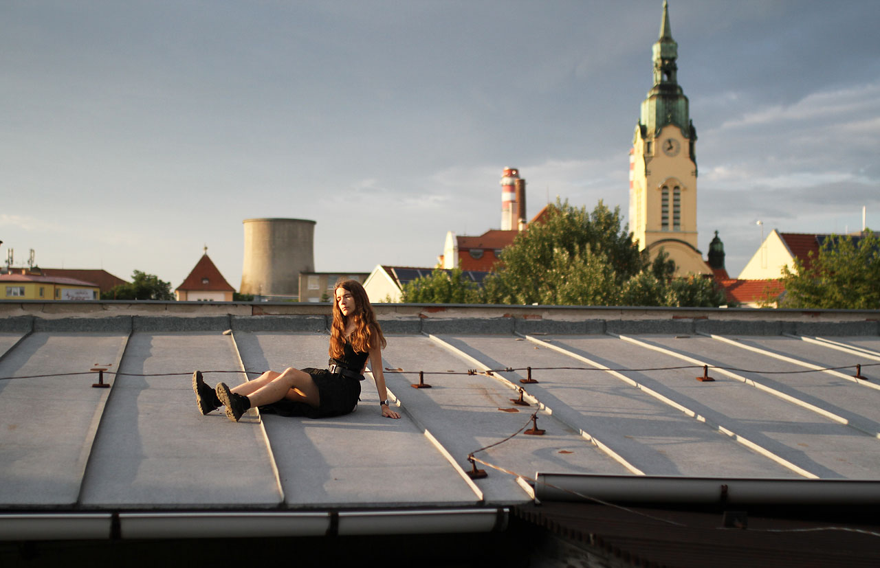 Moje krásná kamarádka Jitka uprostřed Druhého Brna.