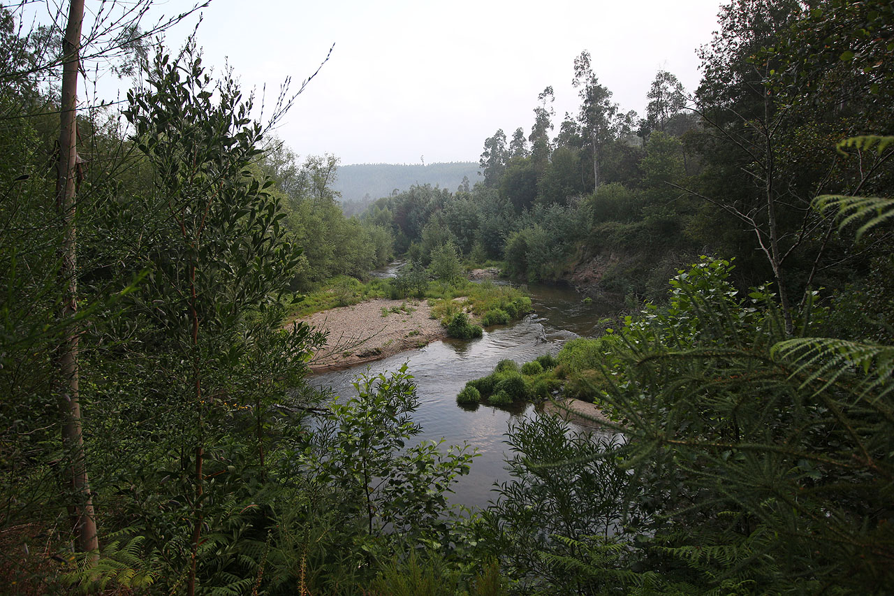 Řeka Rio Caima nám nad Sernadou do Vouga poskytla příjemné útočiště k přespání na štěrkové lavici hned u vody. Koupel byla příjemná, chladná noc v prostěradle už méně.