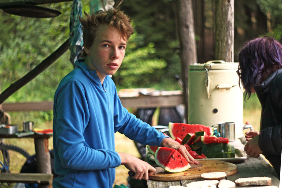 Vítek jako přísný a spravedlivý rozdělovač melounů.