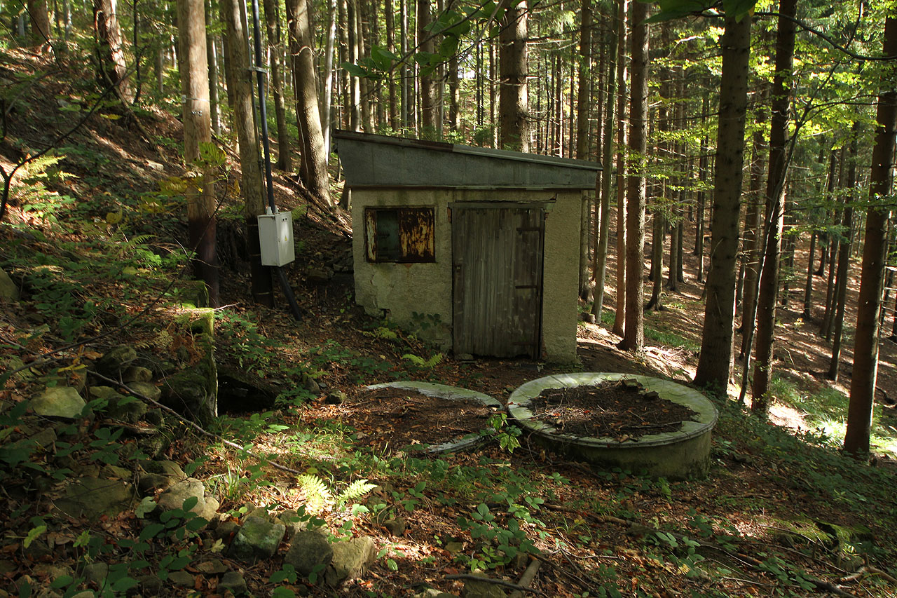 Kousek civilizace zapomenutý v lese.