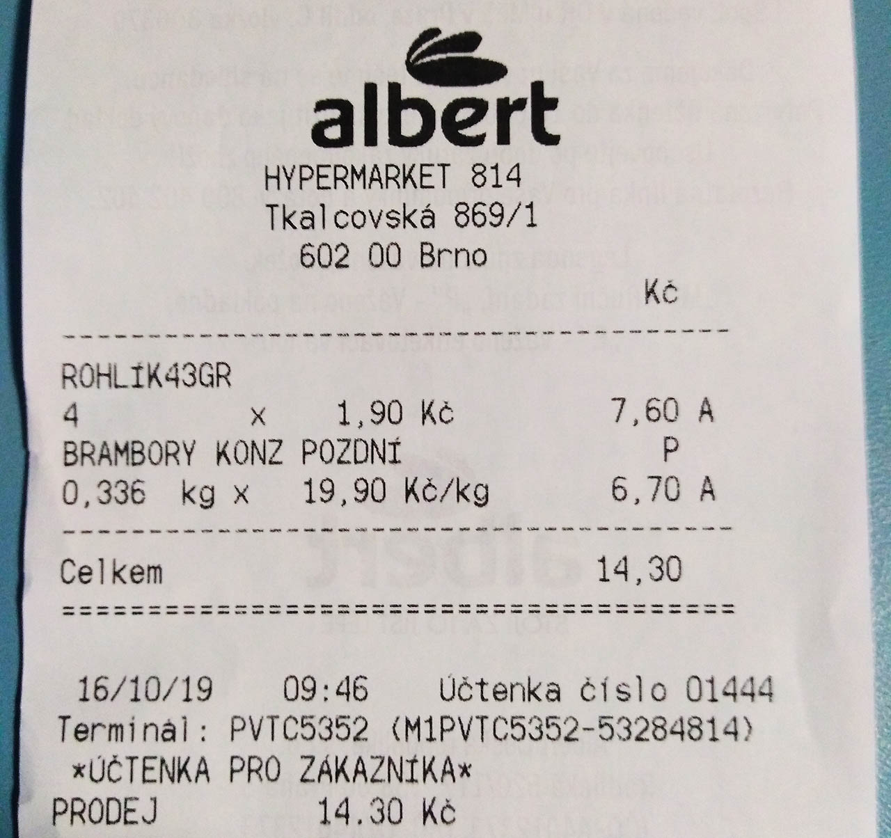 Pečiva už bylo dost, zkusím malý pytlík brambor.