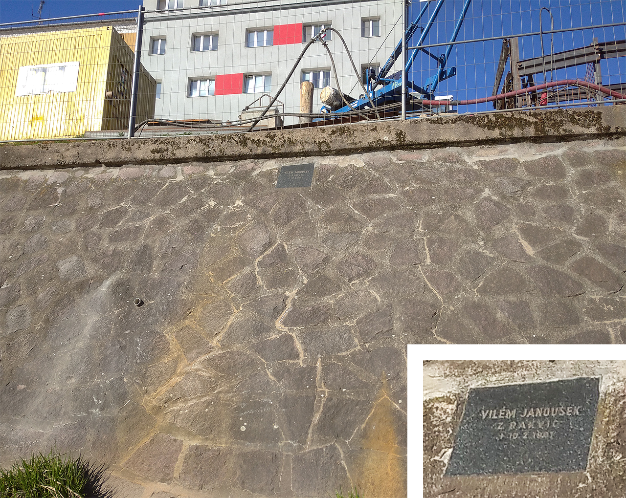 Na Poříčí dochází na má slova, že Brno je třeba poznat též zespodu. Nacházíme odjinud takřka neviditelnou a poněkud záhadnou pamětní desku. letopočet je na fotce sotva čitelný.