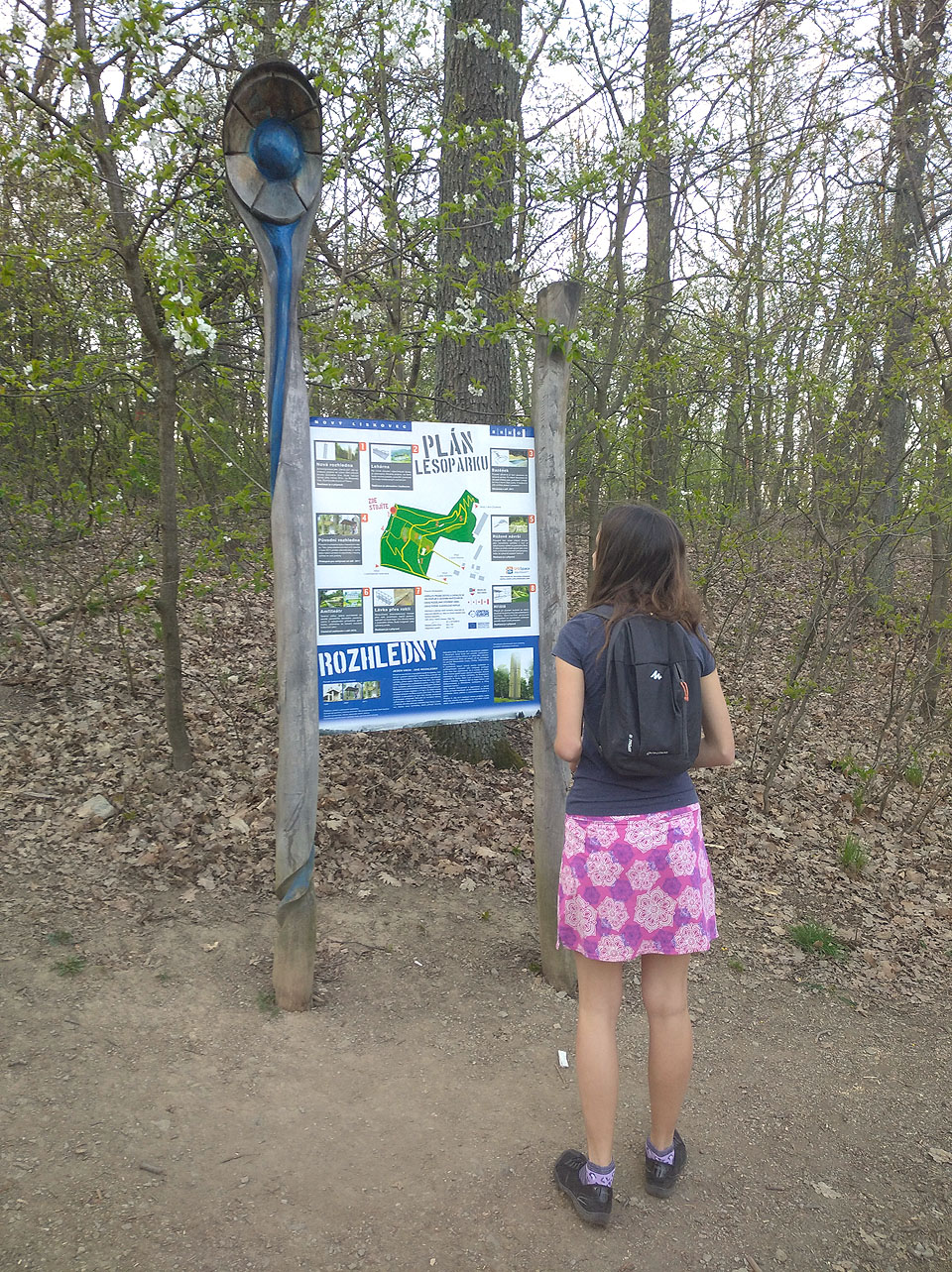 Načež jsme okolo seřaďovacího návěstidla vyrazili na Kamenný vrch hledat koniklece.