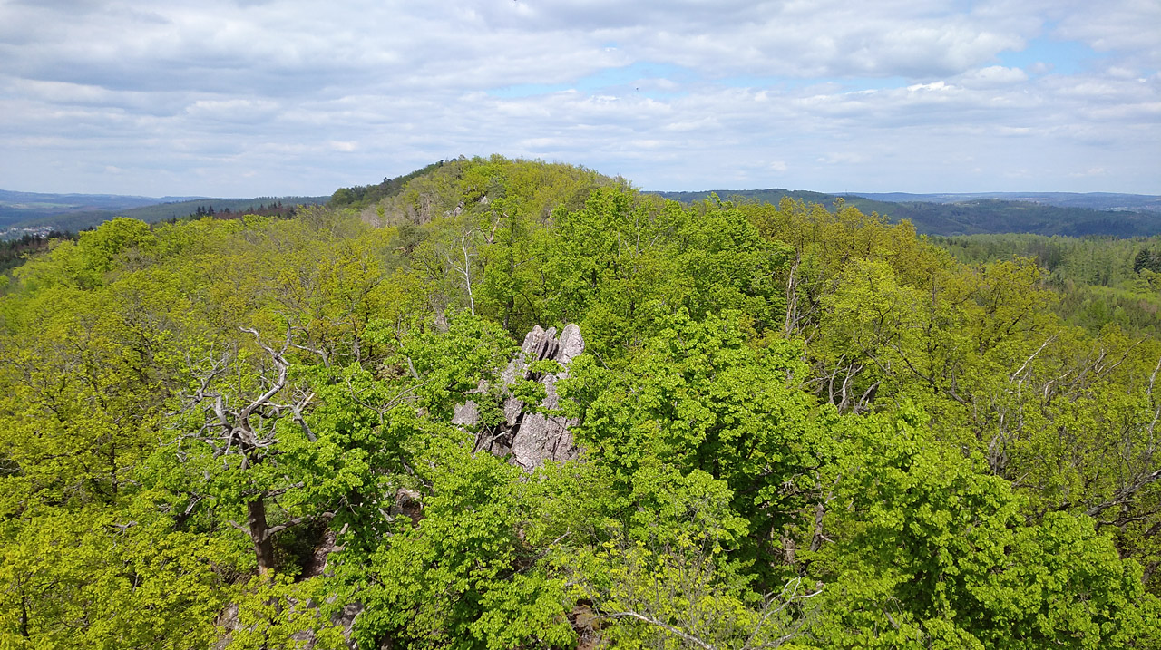 Vyhlídka směrem na Spálenou skálu, oblíbené místo našeho bývalého klubu Orion.