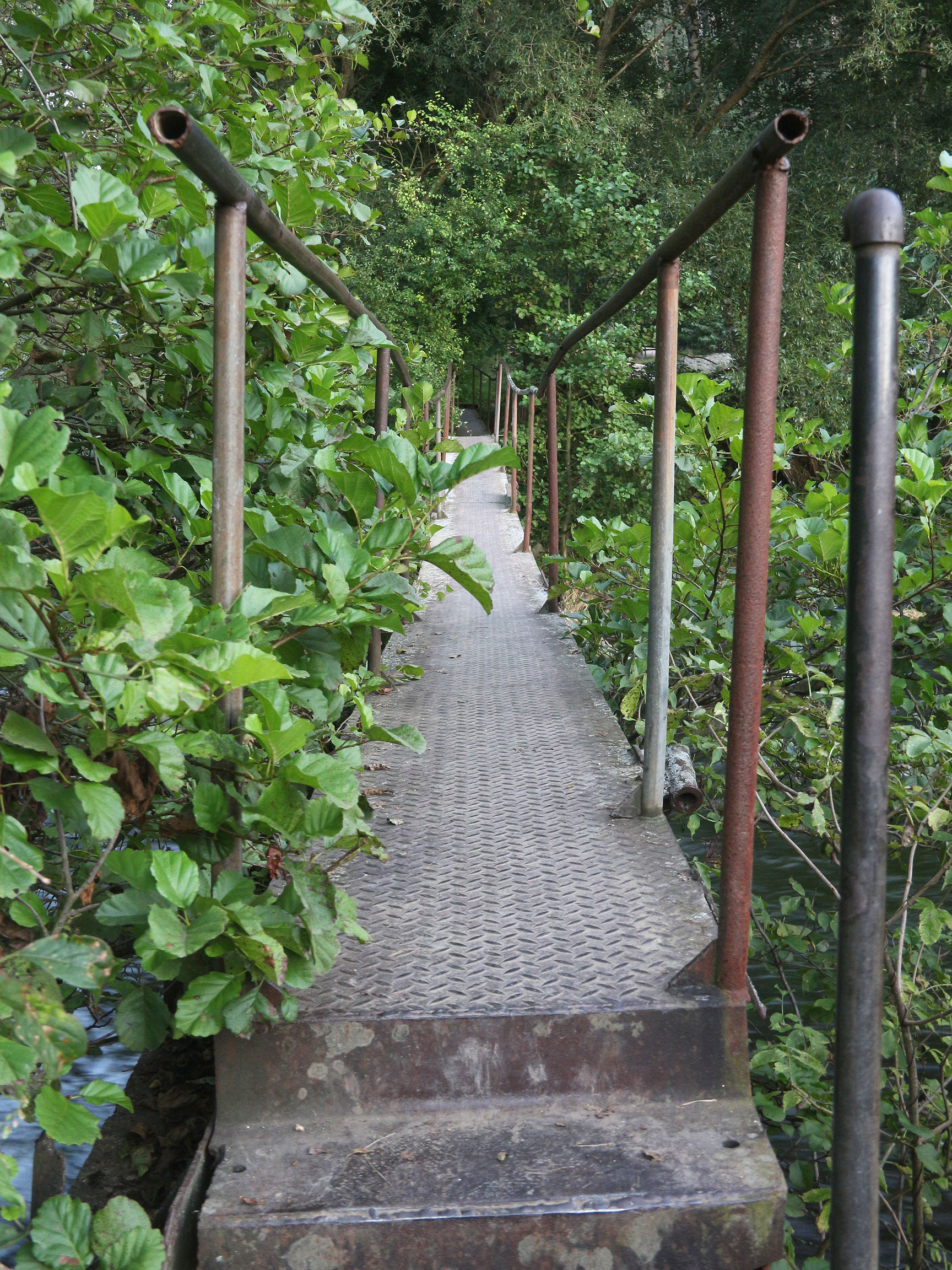 Není divu, že lávka spadla. Zjevně není nejbytelnější. Nehoupeme se na ní, raději se koupeme pod ní.