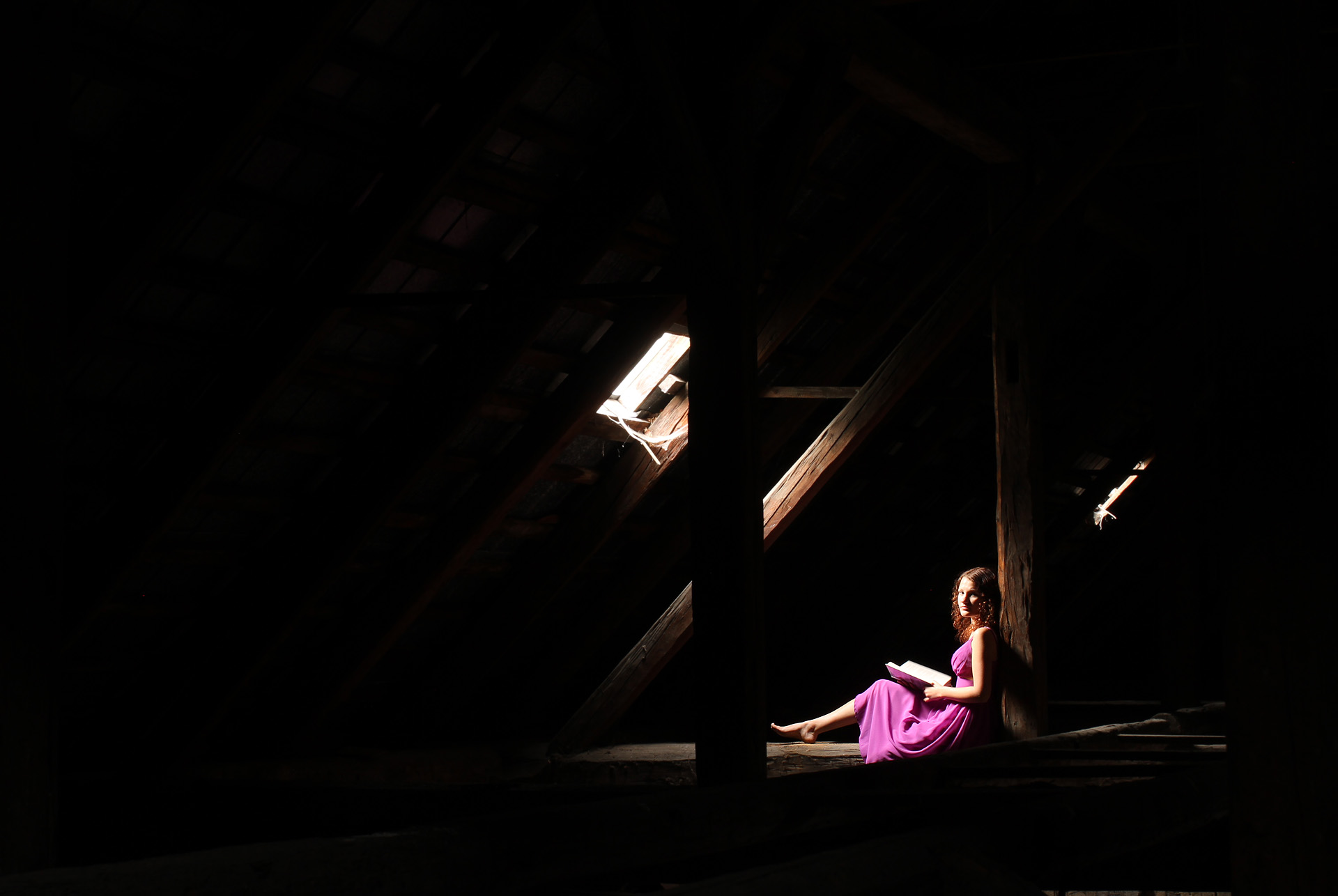 Čtenářský koutek v podkroví…