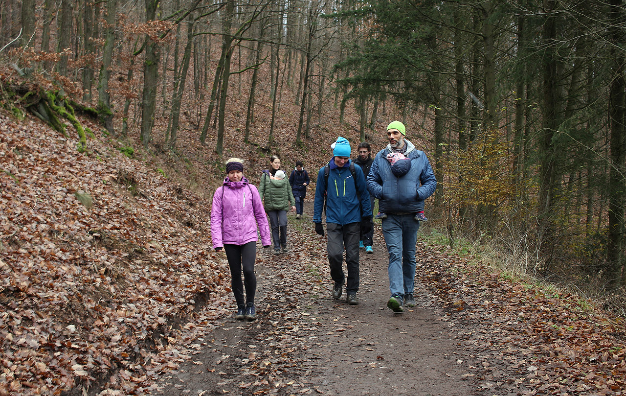 Pomalu stoupáme od vlaku po Dřínové cestě. Rodičové nesou svá čerstvá dítka na hrudích, my svobodní a nezadaní přihlížíme se směsicí obdivu a obav.
