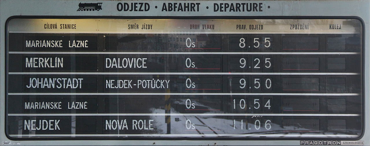 Potěšil mě zachovalý a plně funkční Pragotron. Kam se hrabou elektronické panely, které nám nainstalovali v Adamově i Brně.