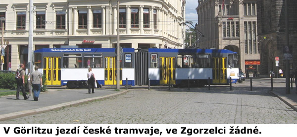 Tramvaj v Görlitzu.