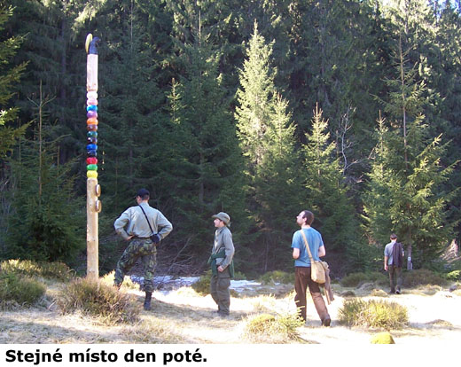 Stejné místo den poté.