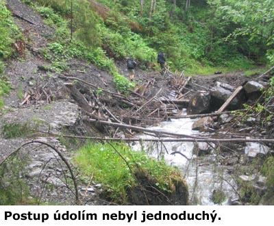 Polomy v údolí.