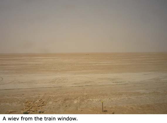 Výhled z okénka vlaku.
