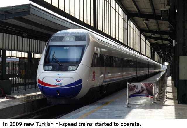 Letos začaly turecké železnice brázdit nové rychlovlaky místní výroby.