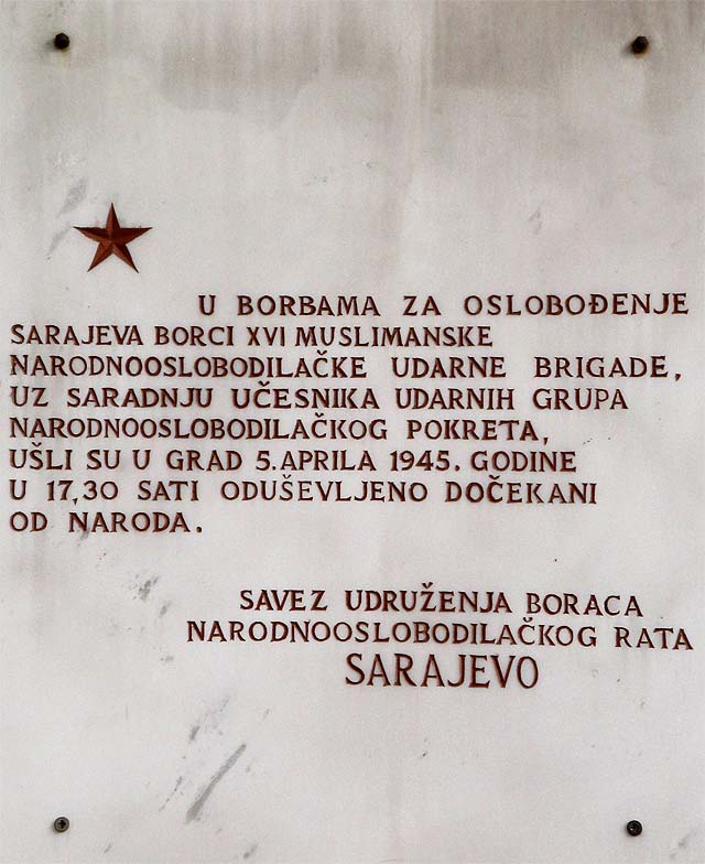 Památka na jedno z osvobození města.