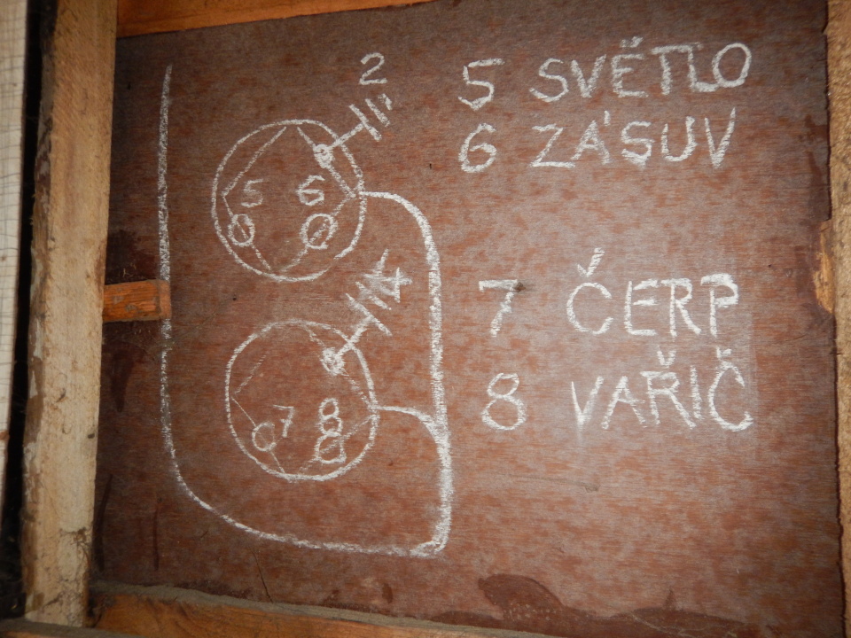 Nákres schovaný za odstávající deskou.