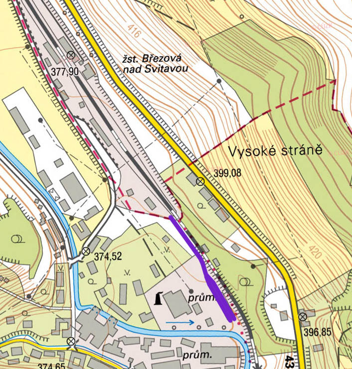 Celková délka vlečky je asi čtvrt kilometru. Celková délka vlečky je asi čtvrt kilometru.