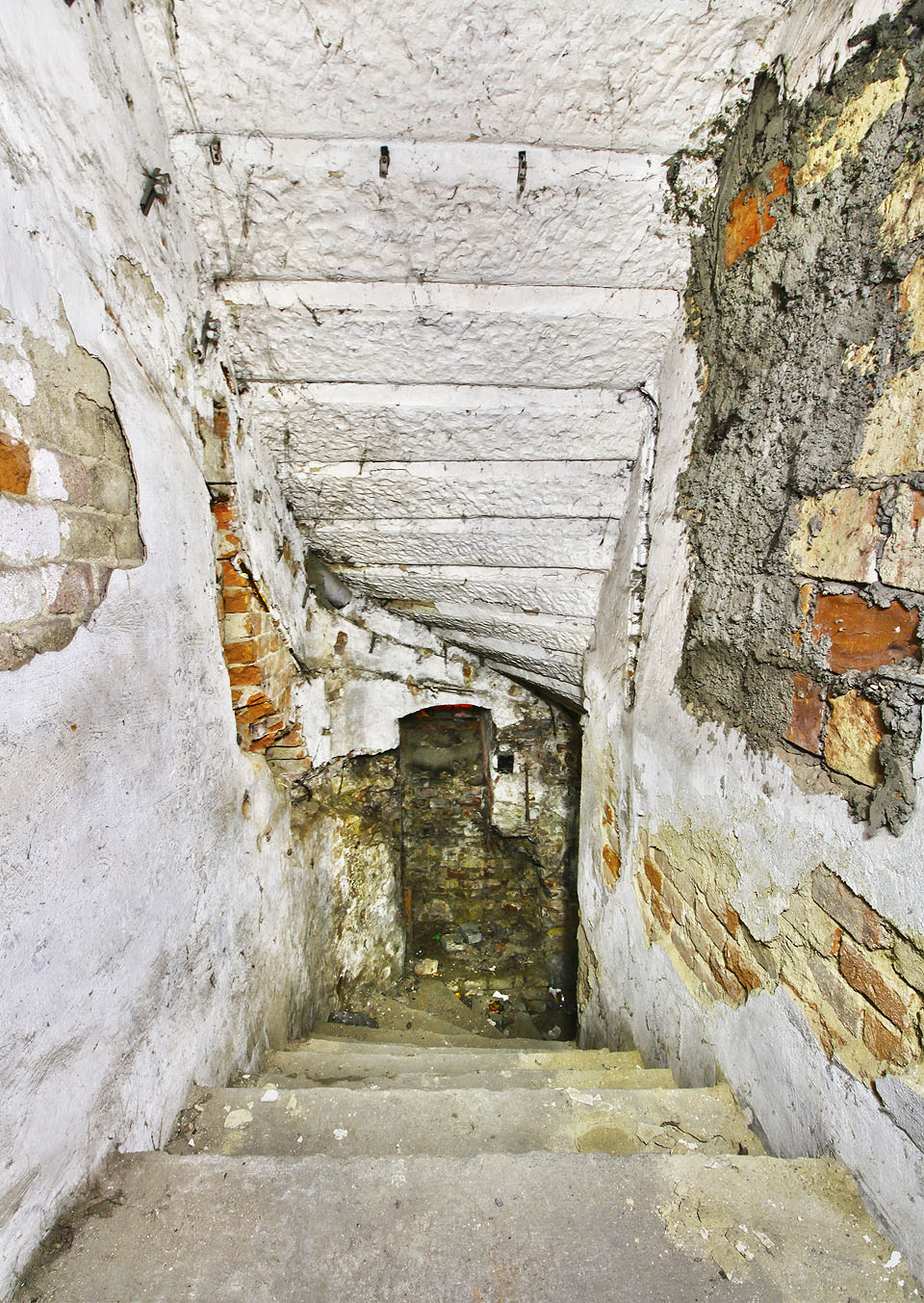 Schodiště vedoucí do sklepa je v duchu nejlepších tradic tvořeno ručně stesávanými kamennými stupni.