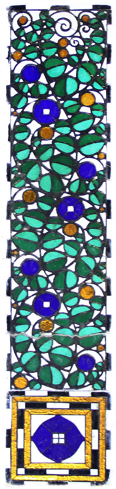 Mozaika nad vstupním schodištěm. Mozaika nad vstupním schodištěm.