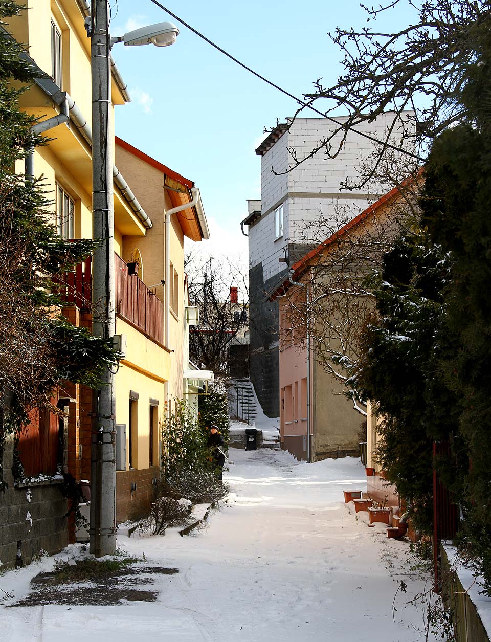 Severní ulička východní části kolonie se honosí nejvyššími domy. Končí ve svahu pod Bělohorskou ulicí.