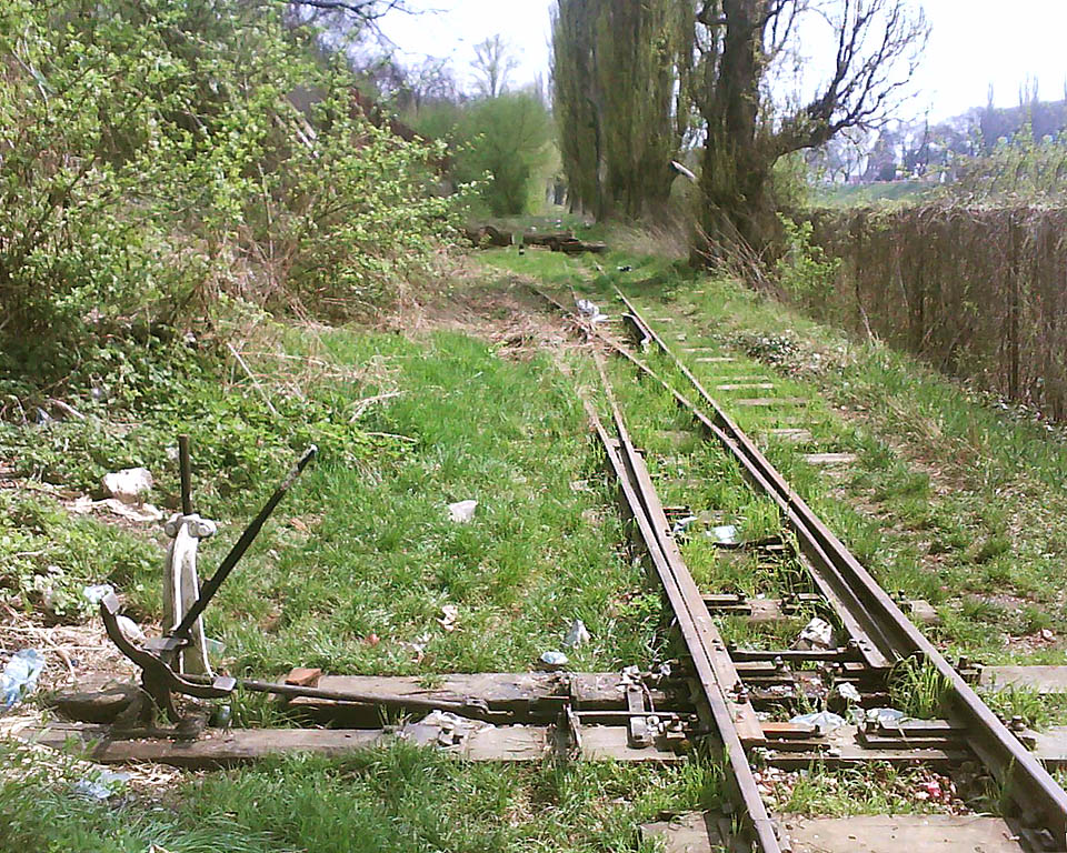 Neobvyklé výhybky s asymetrickými jazyky pochází ze zrušených zakarpatských úzkokolejek a vyrobeny byly před více než 100 roky, údajně ještě v dobách Rakouska-Uherska.
