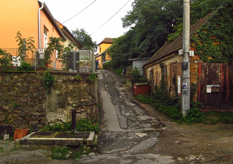 Poblíž cesty z dolního do horního lomu odbočuje tajná stezka tunelem v křoví na jeden z okolních červených vrcholků.