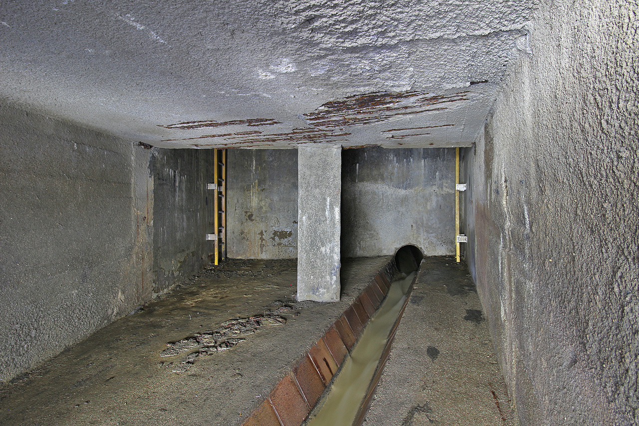 Kdo je dobře vybaven proti zápachu, infekci, hluku a všudypřítomné splaškové mlze, dospěje po necelém kilometru do Libušina údolí. Pokud by byly poklopy odemknuté, lze tady vystoupat po žebříku na světlo světa k vodárenskému objektu 12C. Shora, od Kohoutovic, se nazelenalé splašky valí rourou pro člověka neprůlezného profilu.