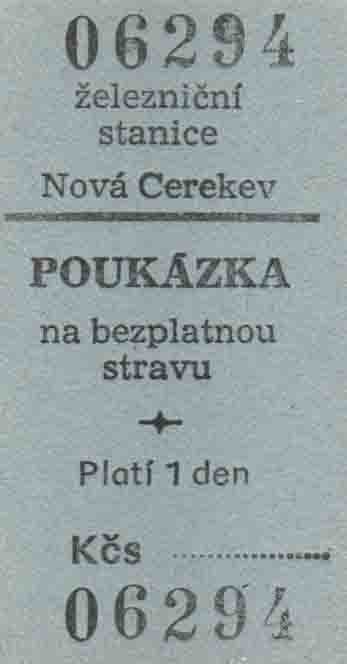 Lepenková jízdenka.