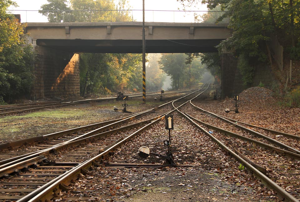 Kromě koleje strmě klesající z nádraží do <a href=/Tema/Praha-Male%C5%A1ice%20%28%C5%BEst%29>Prahy Malešic</a> vede na východ ještě výtažná kolej končící slepě (vpravo) s odbočkou na <a href=/tema/Vle%C4%8Dka%20Praha-%C5%BDi%C5%BEkov%20-%20sklad%20potravin>zrušenou vlečku</a>.