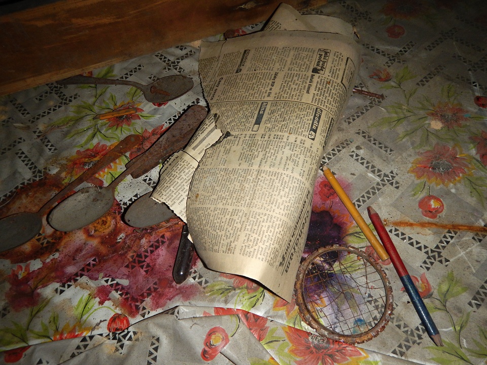 Posledních pár věcí, co v domě zbylo a nebylo ukradeno.