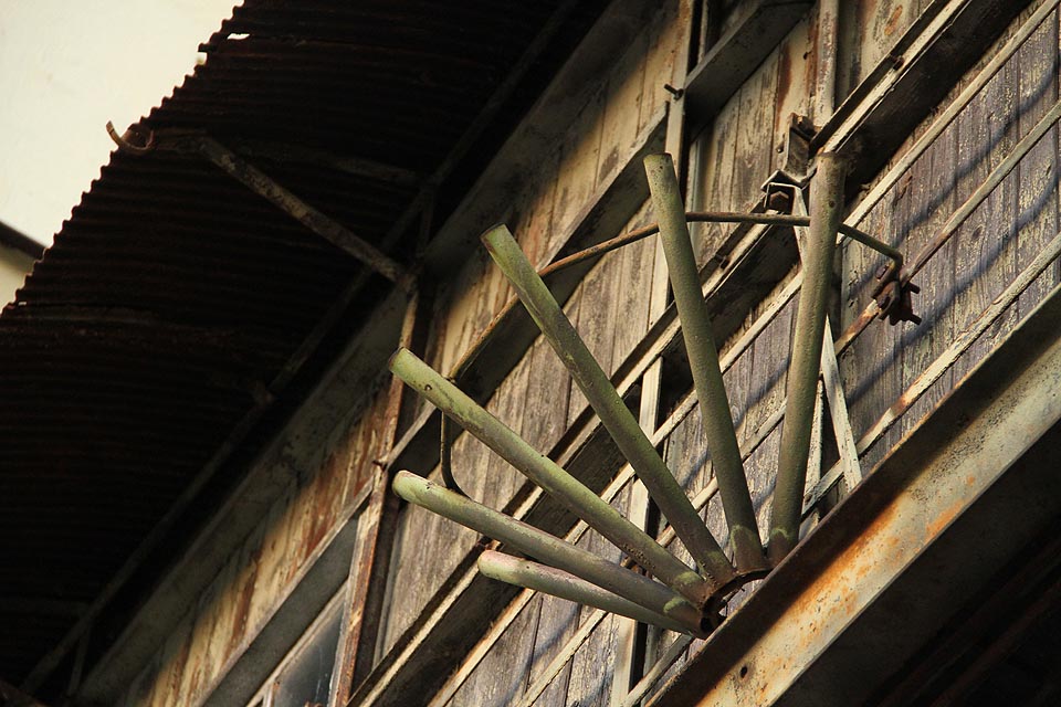 Držáky na vlajkoslávu jako píšťaly navždy mlčících varhan nad ulicí, pletivo zkrouceného listu, který dávno shořel v plameni času, vějíř zemřelé baletky, která tančila po střechách nad židovským městem.