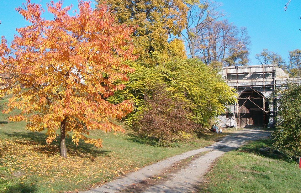 Příprava rekonstrukce západního portálu Slavíčského tunelu na podzim roku 2005.