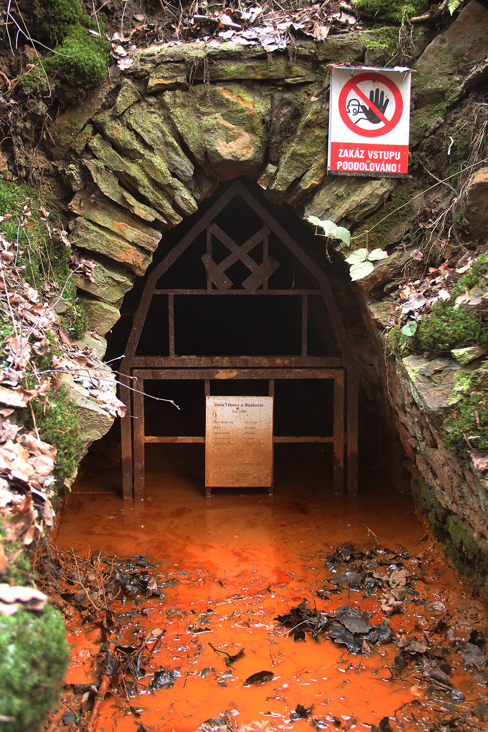 Původ tajuplné štoly lze odhadnout do 17. století, kdy se v okolí Huti těžil ledek, uhlí a železité kyzy, zodpovědné za strašidelnou barvu vody v potoce.
