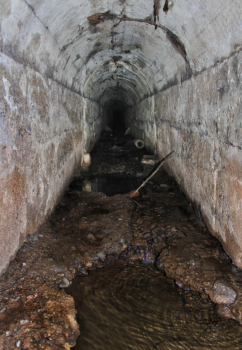 Chatrné betonové dno je na několika místech vymleto. Laguny zde dosahují až 30 cm.