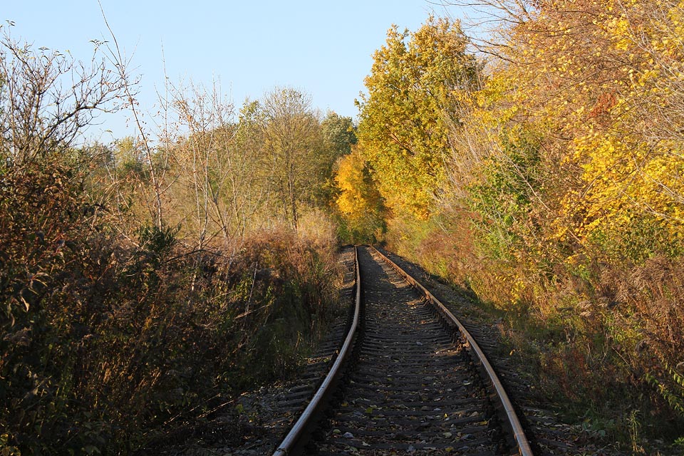 500 m dlouhý rovný úsek při pohldu k severu.