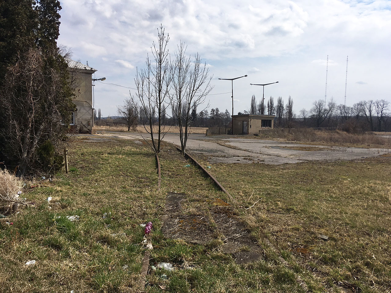 V roce 2018 už v kolejišti vlečky rostly poměrně mohutné stromky.