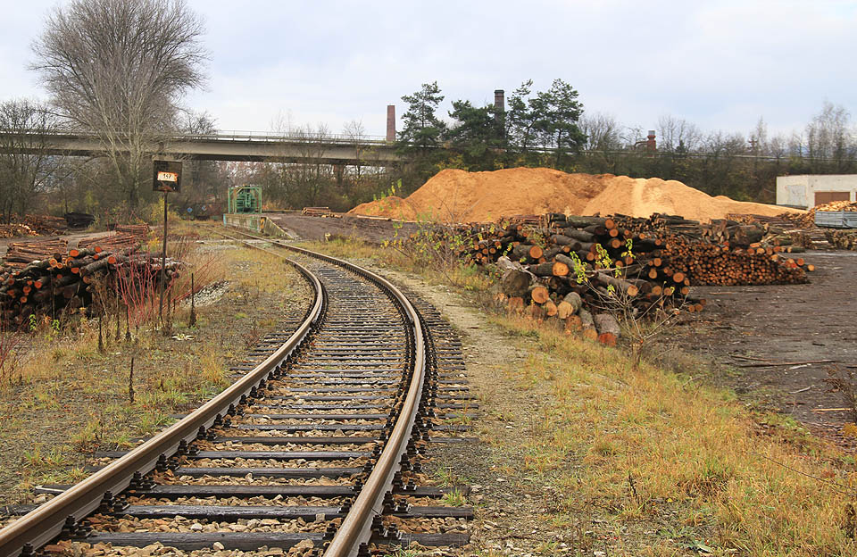 Vlečka na pilu Lesů města Brna v Rájci-Jestřebí je tvořena jedinou kolejí přiléhající k podélné nákladové rampě. V roce 2016 byla poměrně intenzivně využívána.