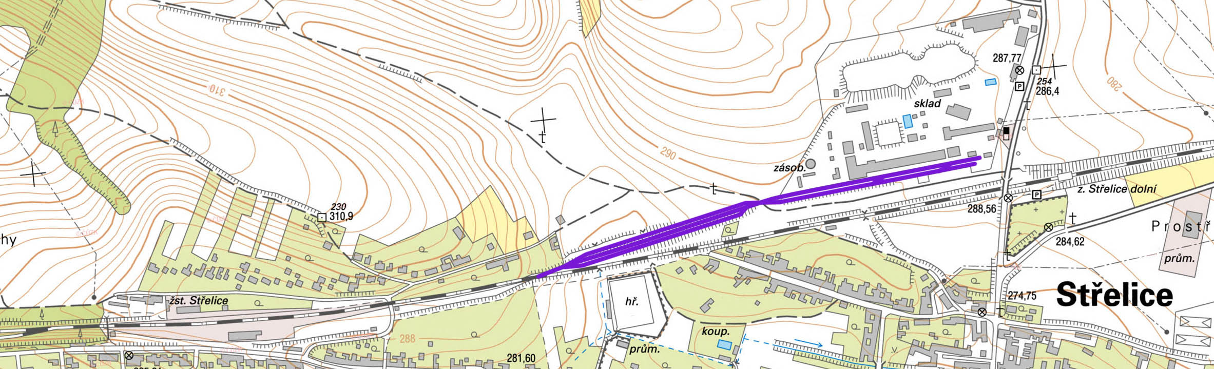 Vlečka Střelice - sklad pohonných hmot